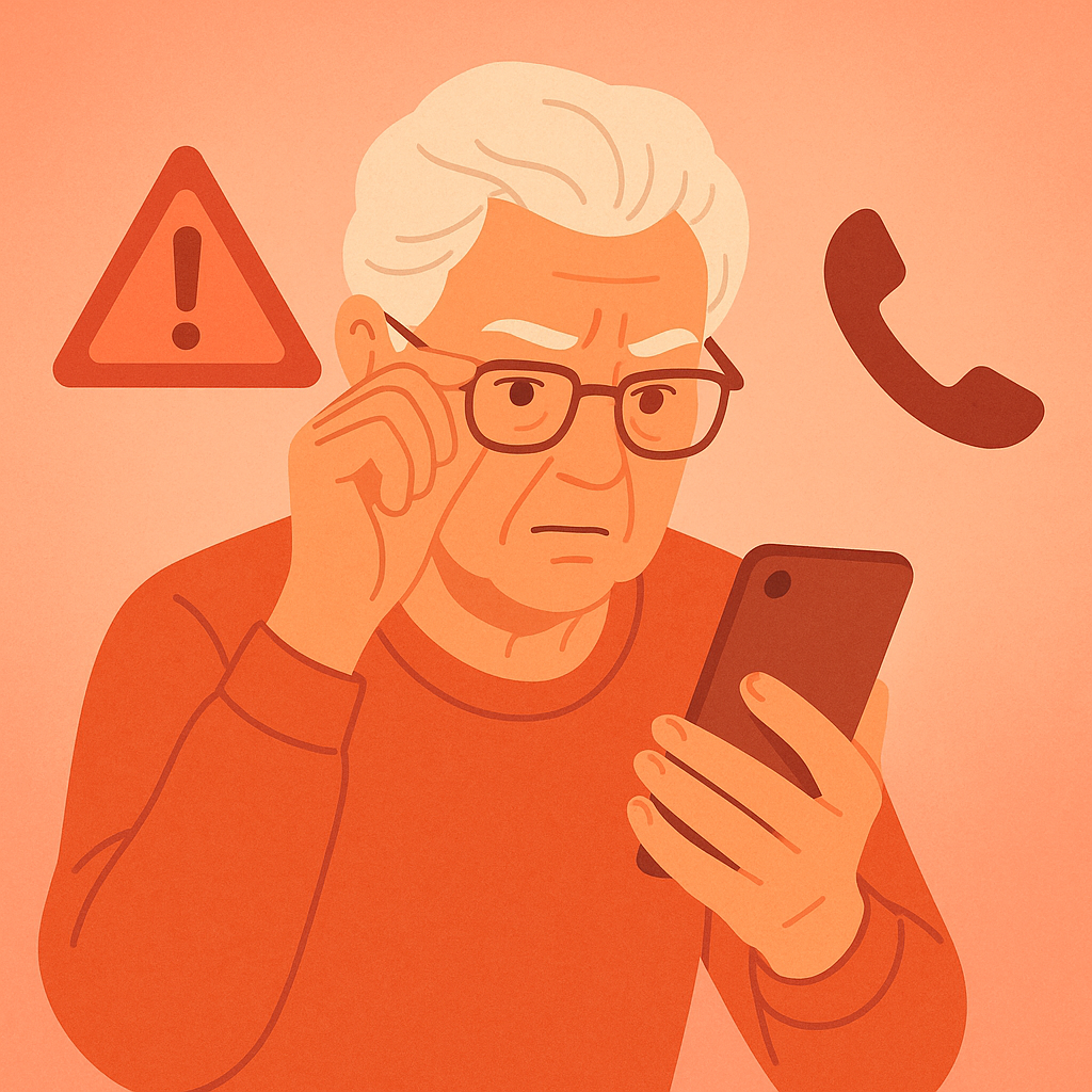 phone call scams seniors warning illustration